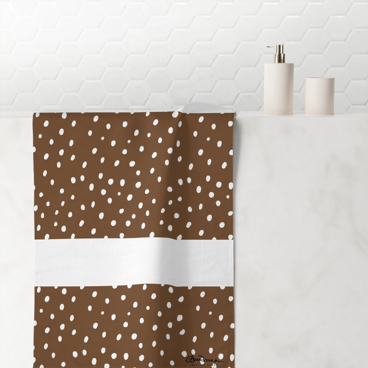 Brown Dalmatian Spots Bath Towel