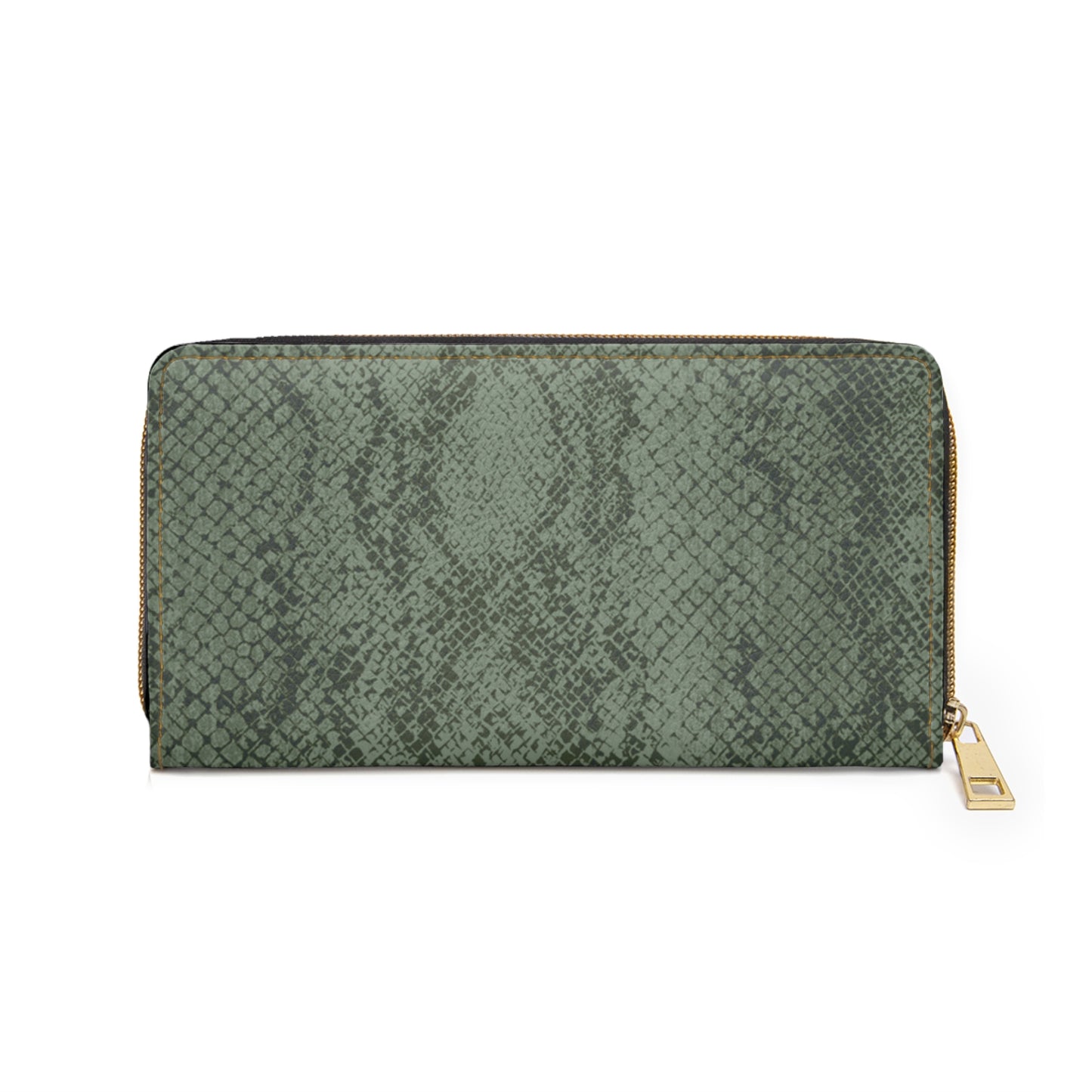 Sage Snake Skin Zipper Wallet for Women - Chic and Functional Clutch
