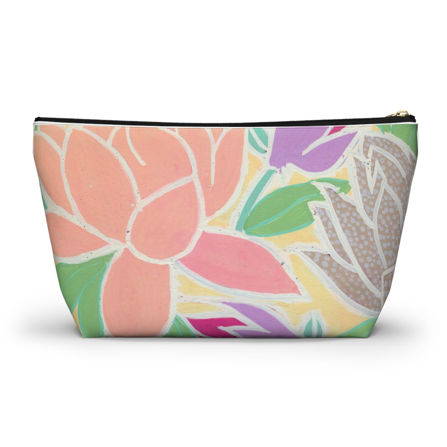 Pastel Tulips & Peonies Accessory Pouch w T-bottom