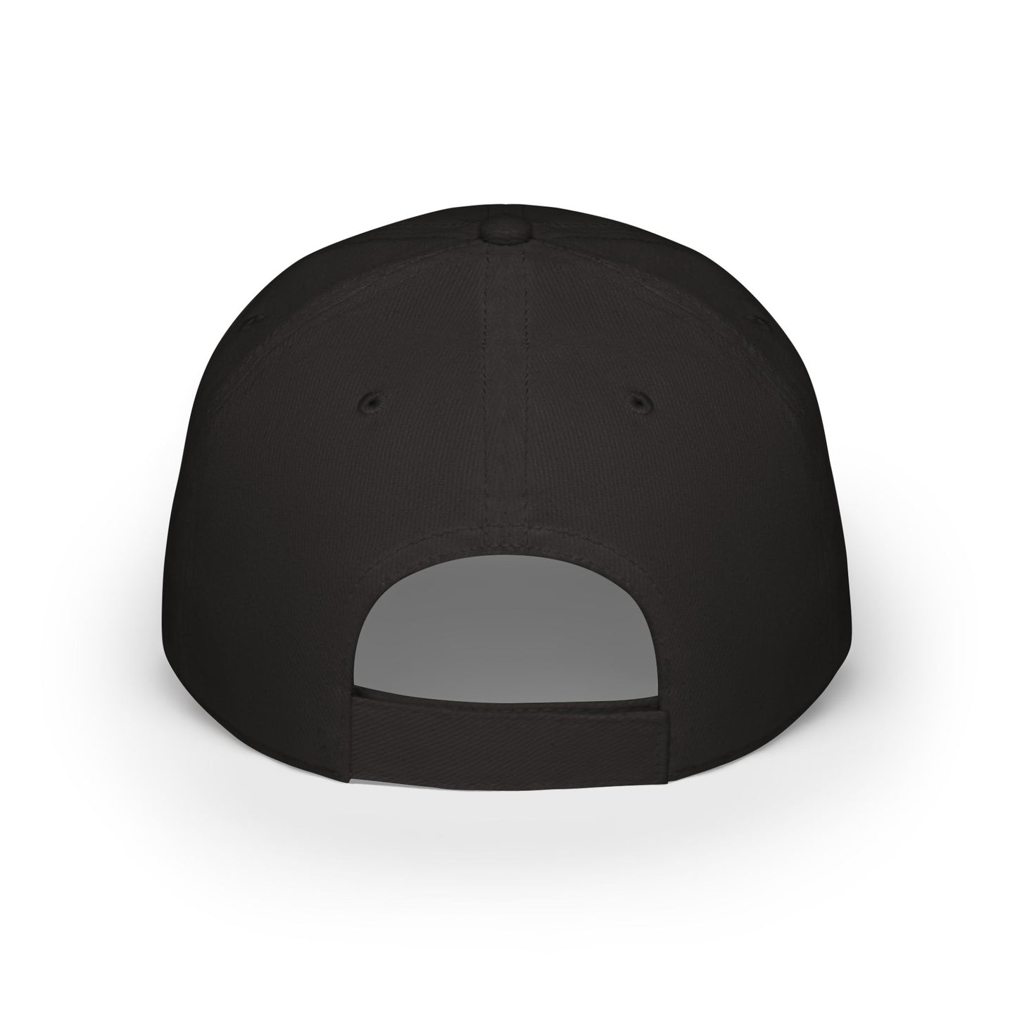 Black Low Profile Printed Logo Baseball Cap