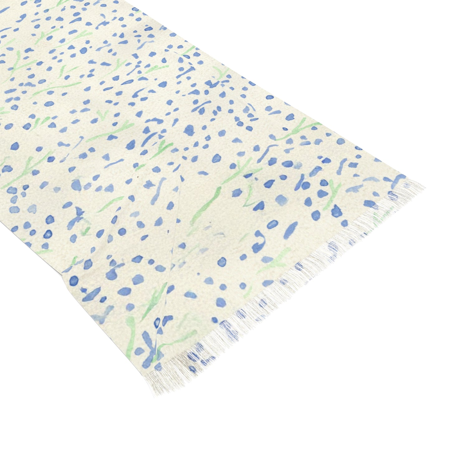 Tiny Blue Watercolor Floral Light Scarf