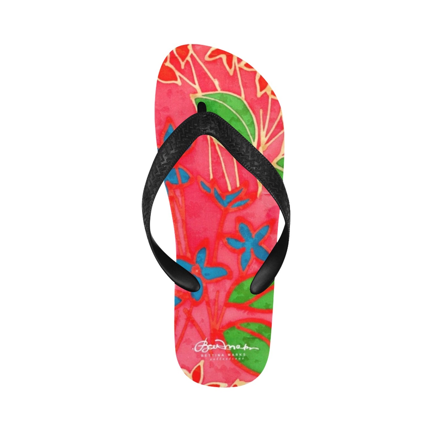 Hand Painted Tropical Leaves Flip Flops for Men/Women