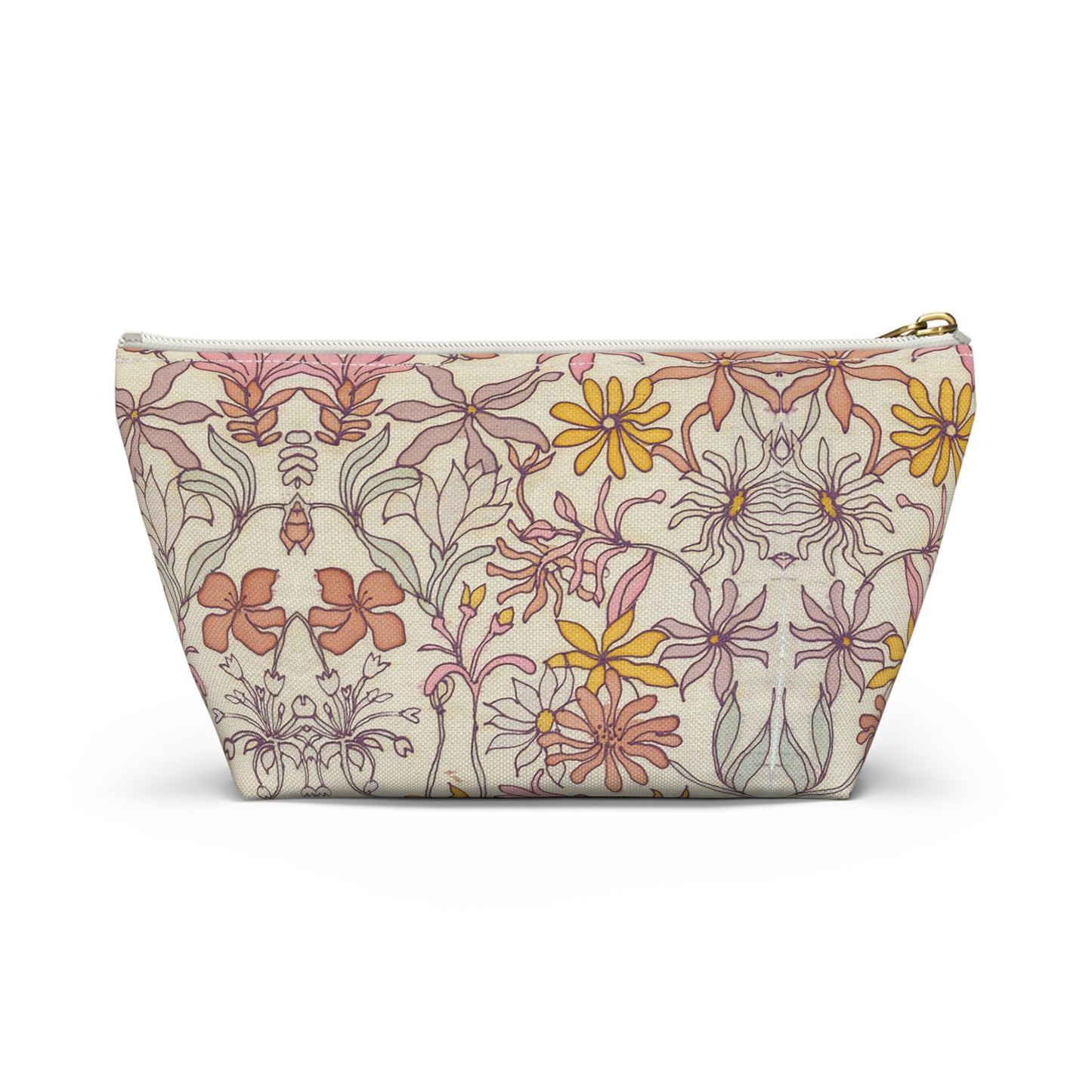 Vintage Pastel Floral Accessory Pouch w T-bottom