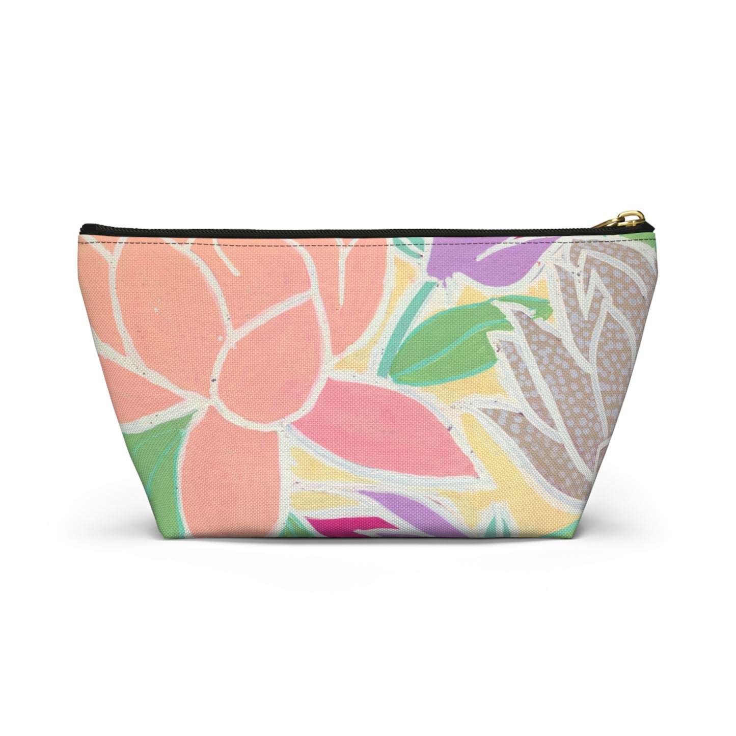 Pastel Tulips & Peonies Accessory Pouch w T-bottom