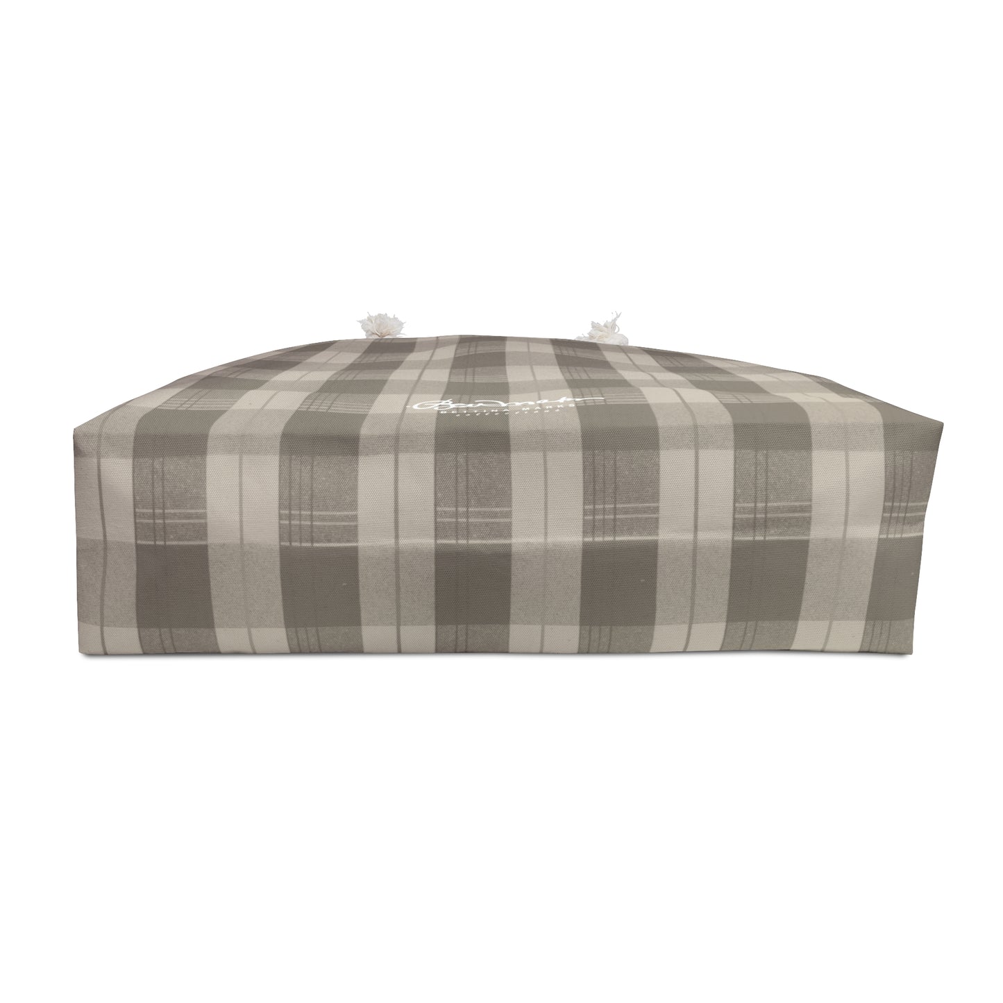 Cream Plaid Weekender Bag
