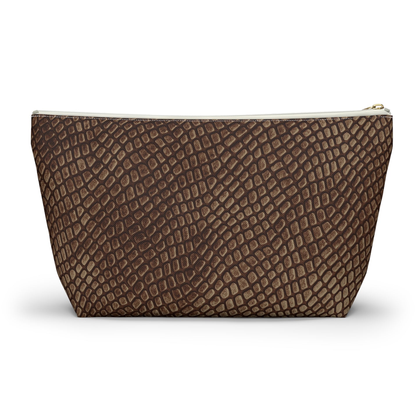 Mocha Crocodile Accessory Pouch w T-bottom