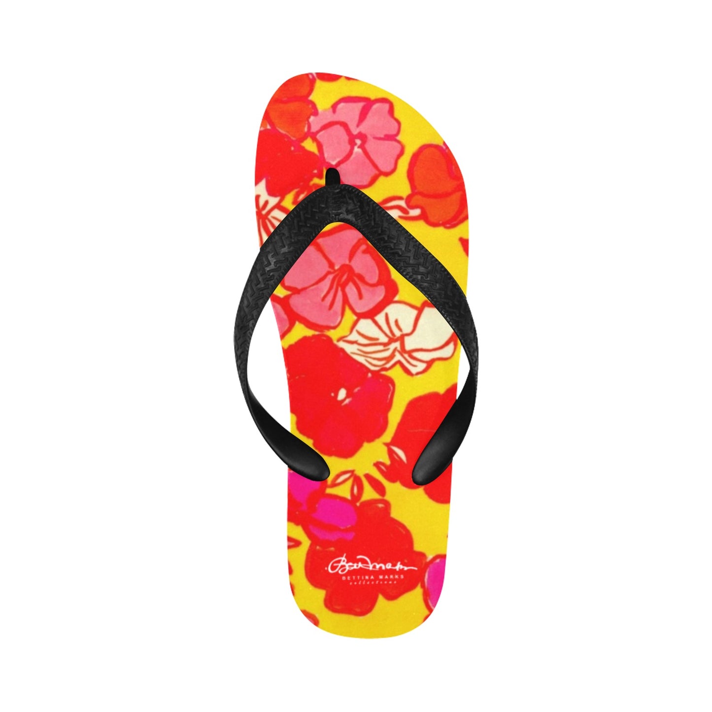 Sixties Floral Flip Flops for Men/Women