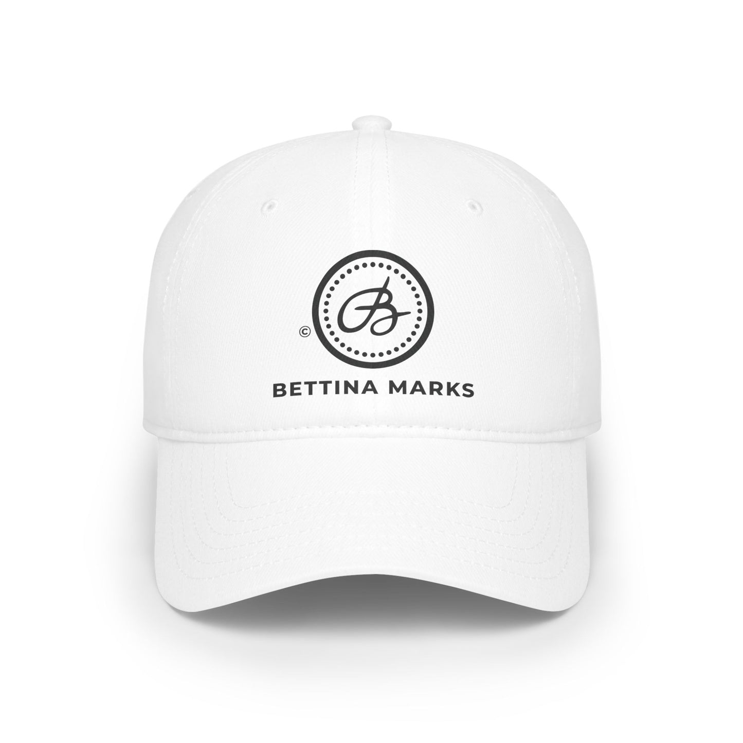 Black Low Profile Printed Logo Baseball Cap