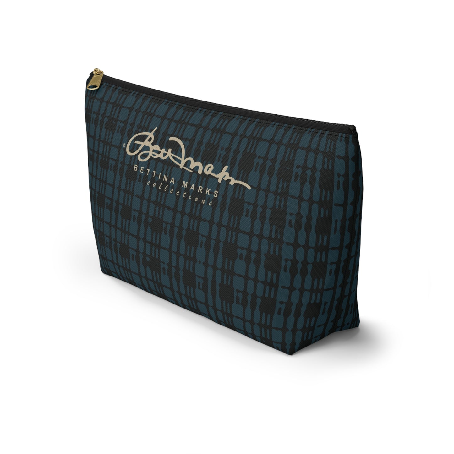 Twilight Teal Plaid Accessory Pouch w T-bottom