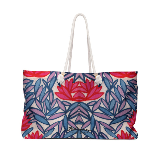 Pink Lotus Flowers Weekender Bag