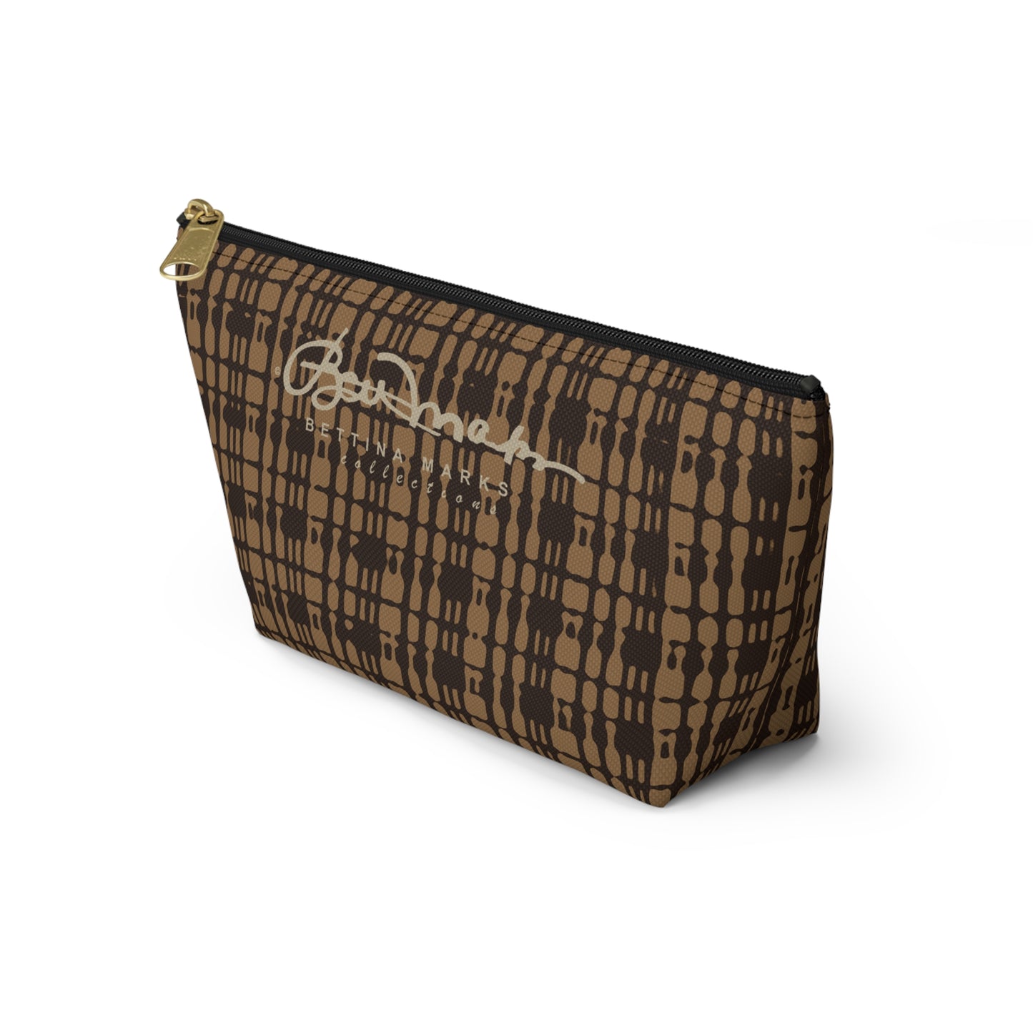 Caramel Plaid Accessory Pouch w T-bottom