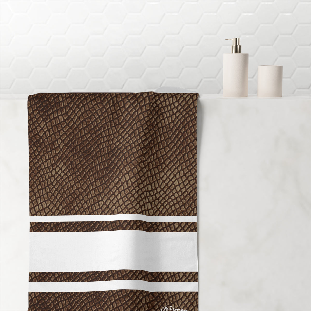 Mocha Crocodile Bath Towel