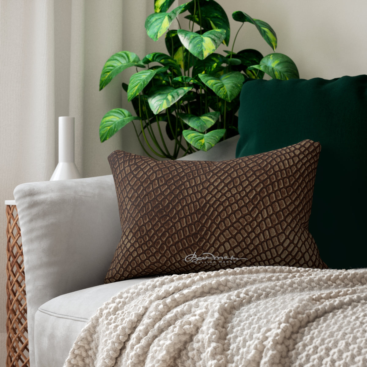 Mocha Crocodile Pillow