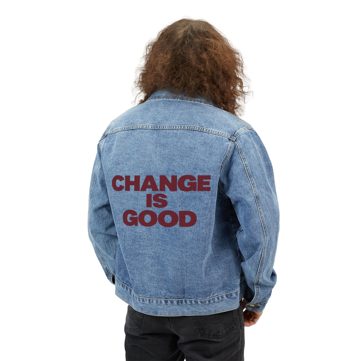 Burgundy "Change Is Good" Embroidered Statement Jacket