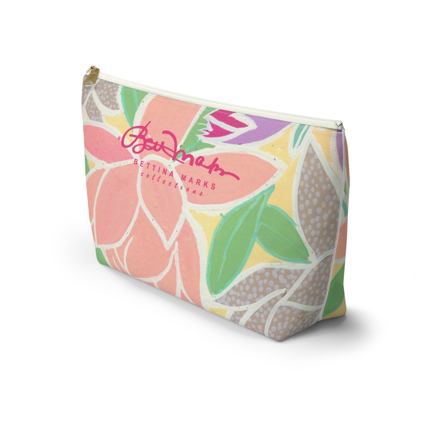 Pastel Tulips & Peonies Accessory Pouch w T-bottom