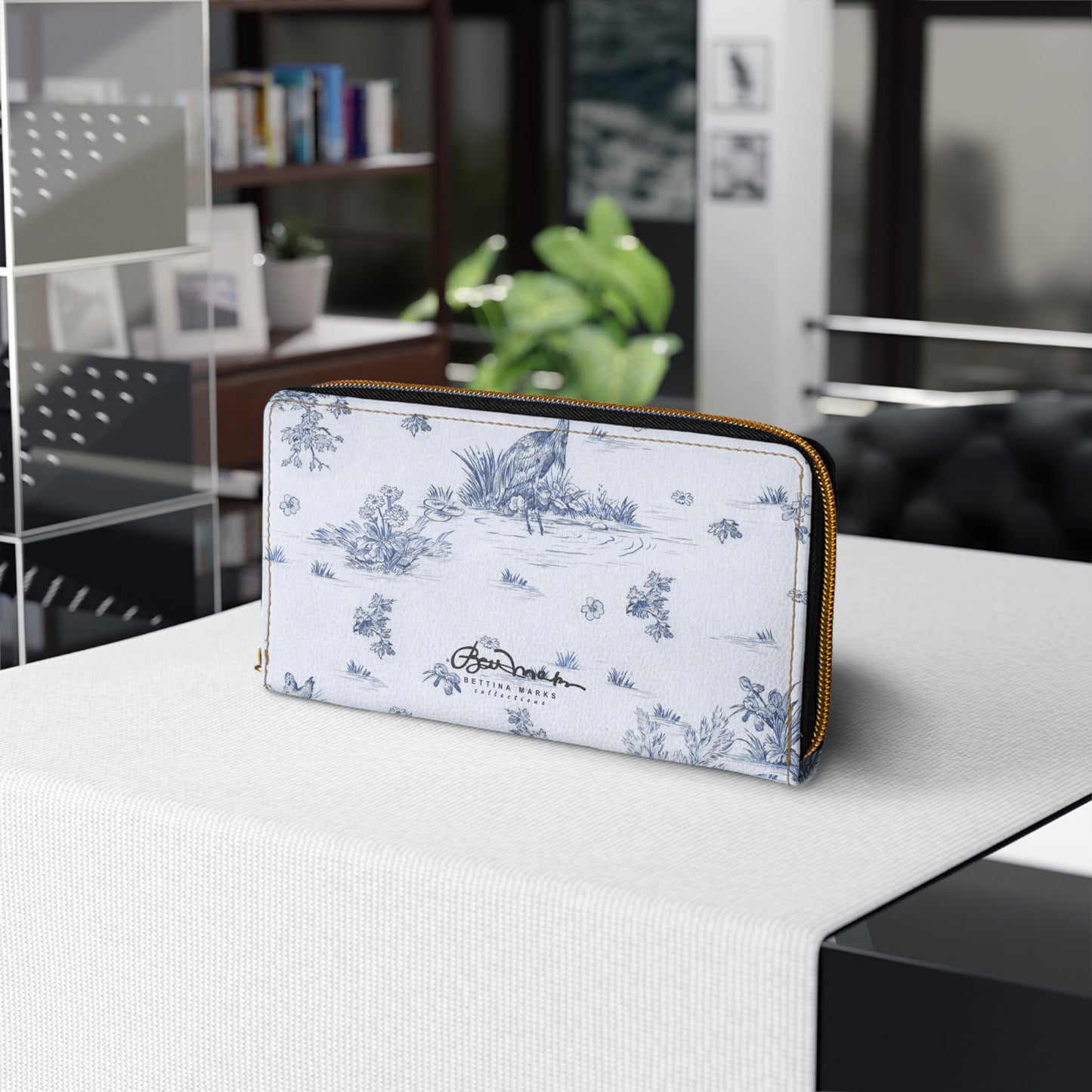 Toiles de Jouy Harmony Blue Zipper Wallet