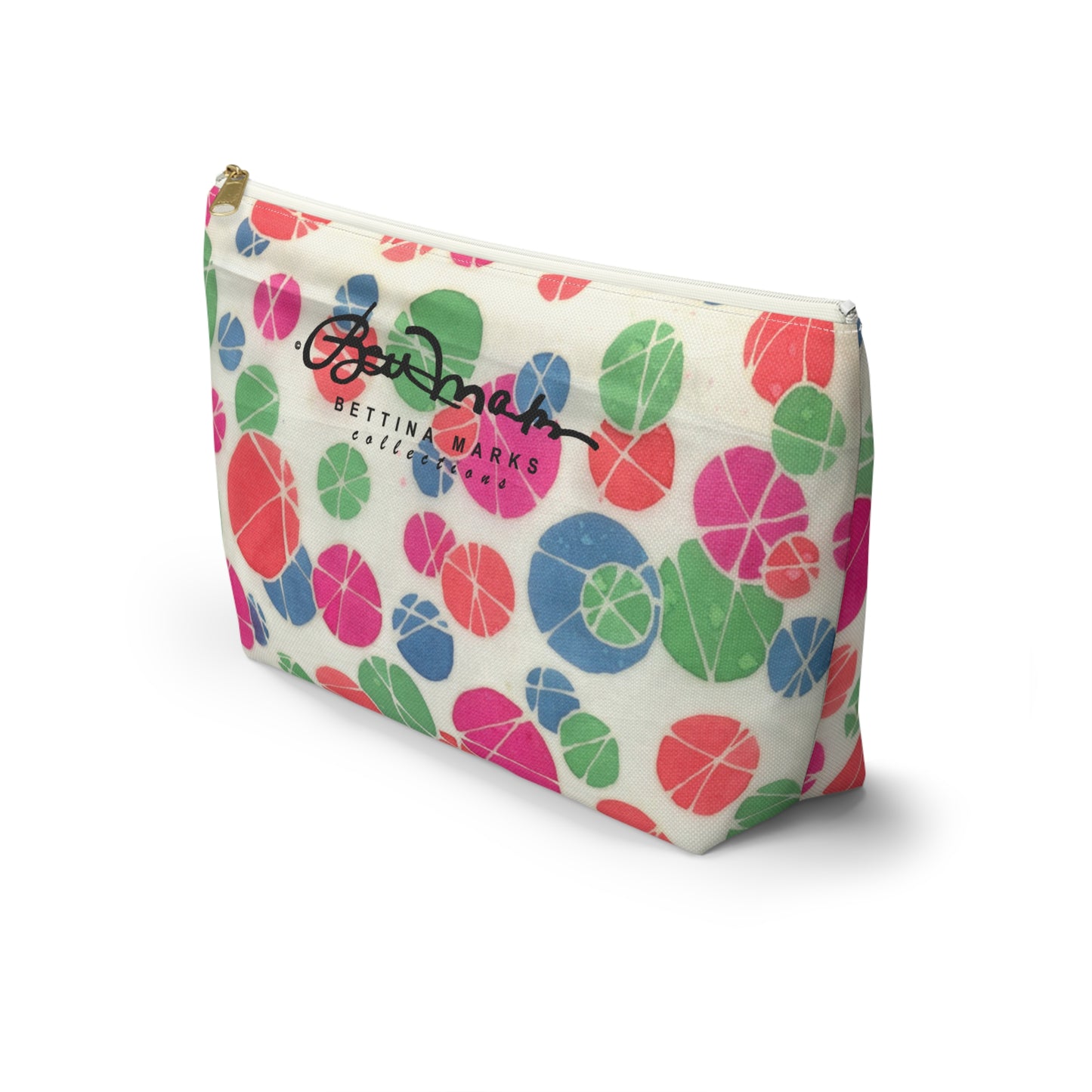 Tossed Medium Pastel Dots On White Accessory Pouch w T-bottom