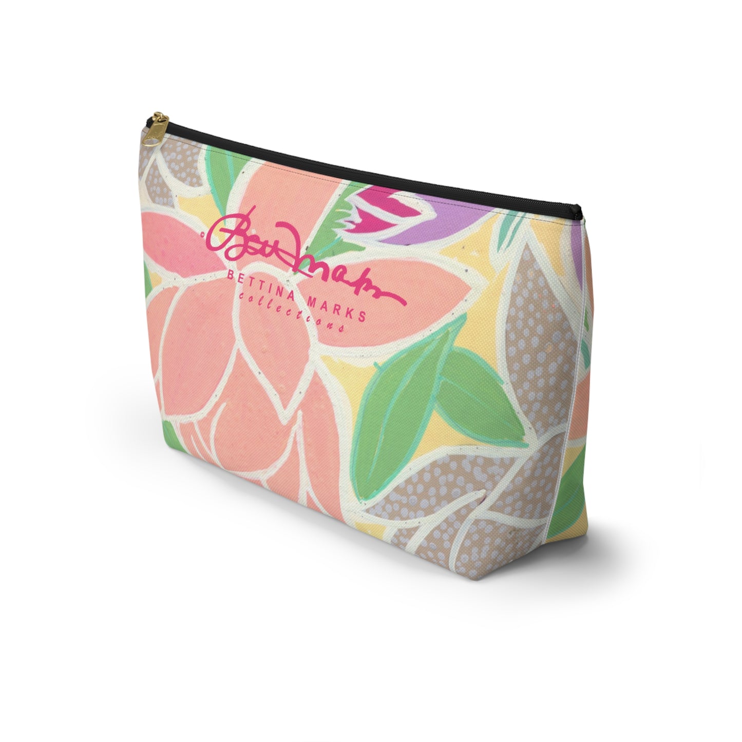 Pastel Tulips & Peonies Accessory Pouch w T-bottom