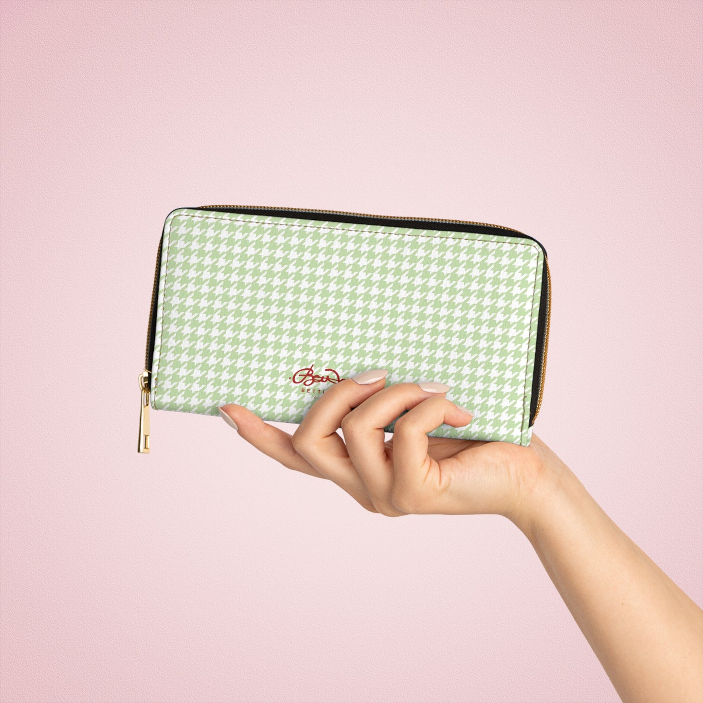 Butterfly Houndstooth Zipper Wallet
