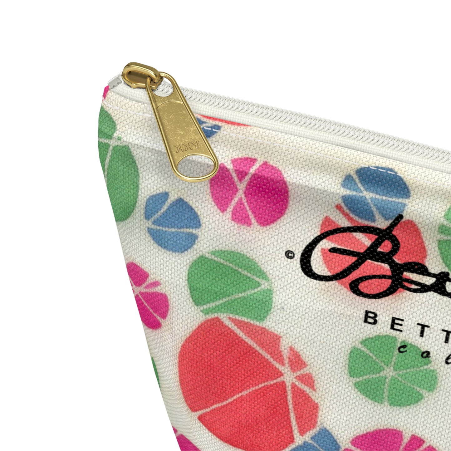 Tossed Medium Pastel Dots On White Accessory Pouch w T-bottom