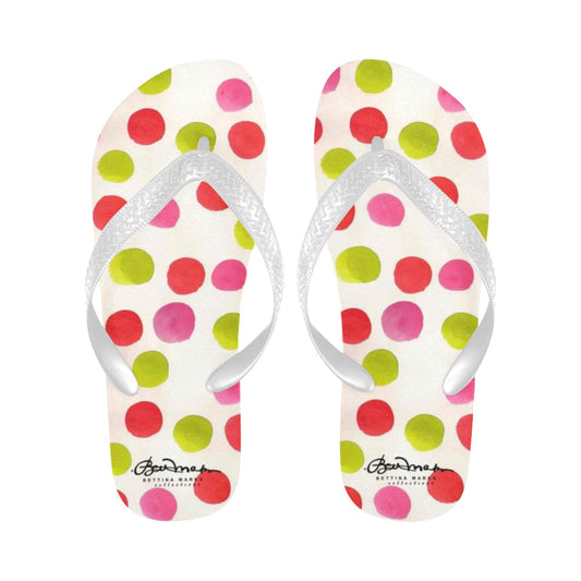 Water Color Polka Dots Flip Flops for Men/Women