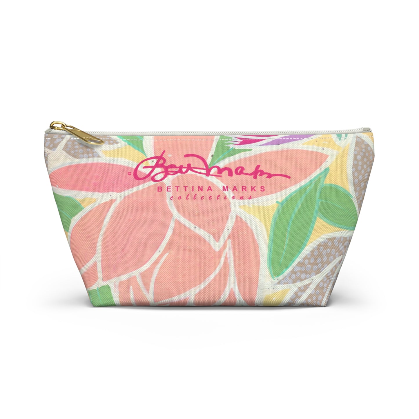 Pastel Tulips & Peonies Accessory Pouch w T-bottom