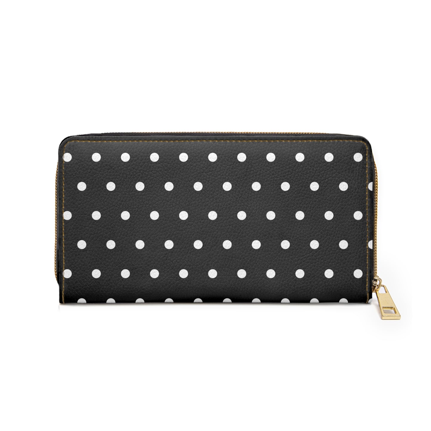 Midnight Polka Dot Zipper Wallet for Women - Chic and Functional Clutch