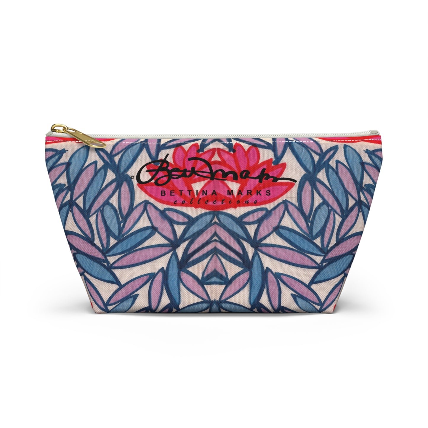 Pink Lotus Flowers Accessory Pouch w T-bottom