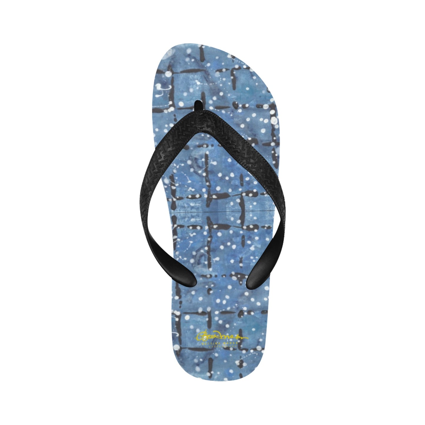 Blu&White Dotted Plaid Flip Flops for Men/Women