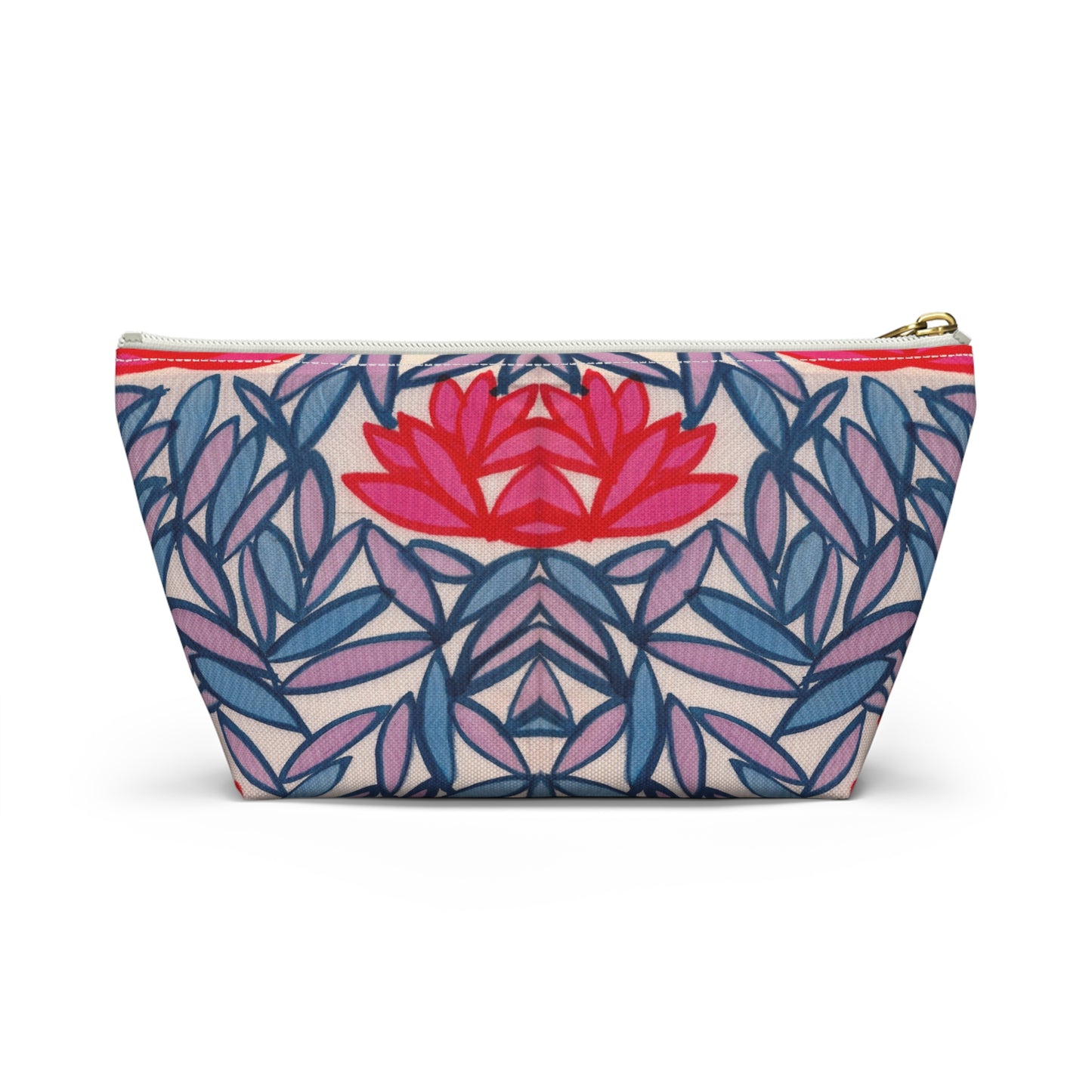 Pink Lotus Flowers Accessory Pouch w T-bottom