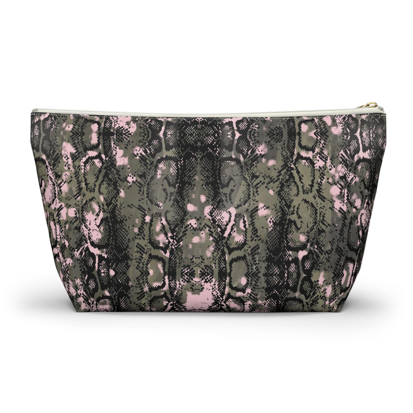 Pink Snake Skin Accessory Pouch w T-bottom
