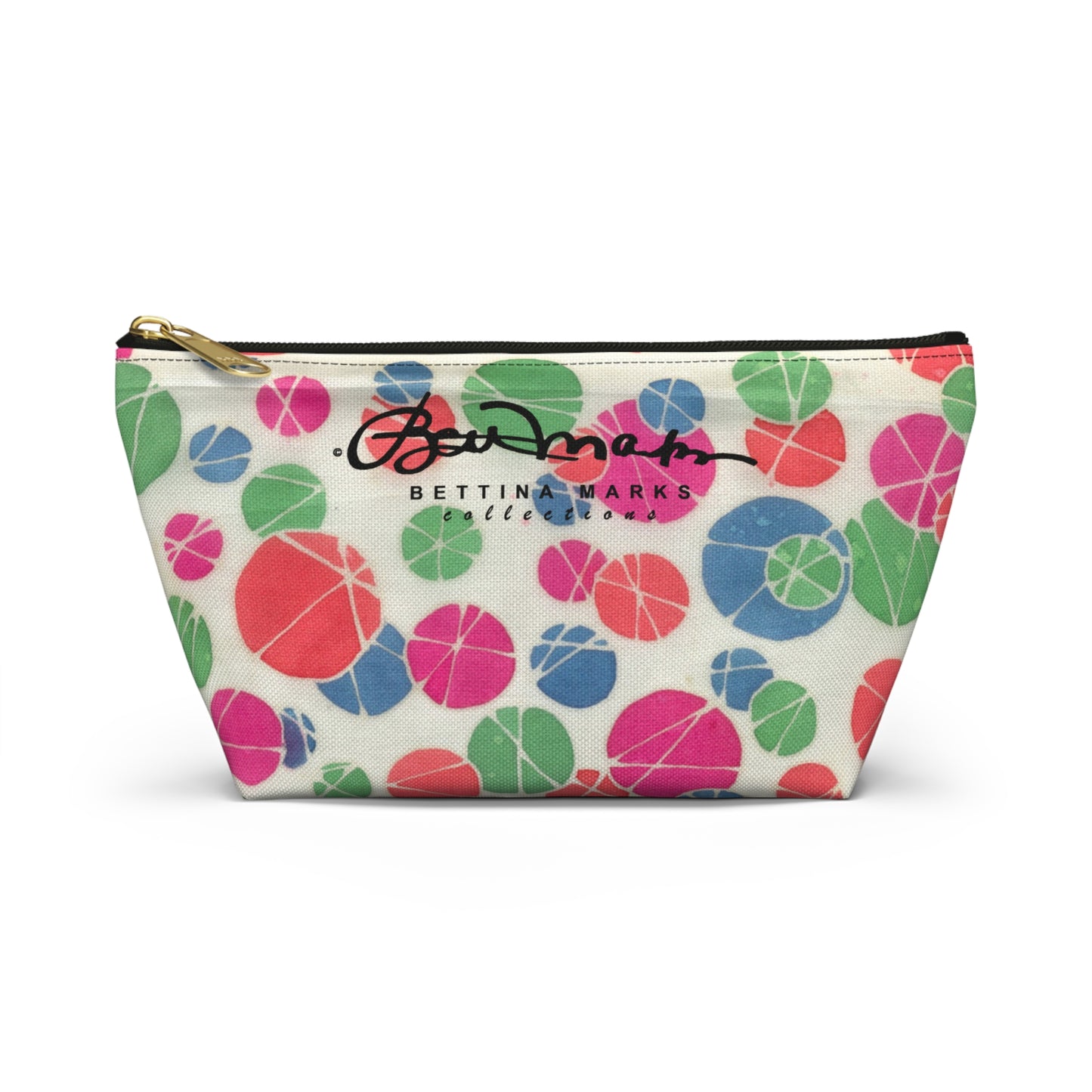 Tossed Medium Pastel Dots On White Accessory Pouch w T-bottom
