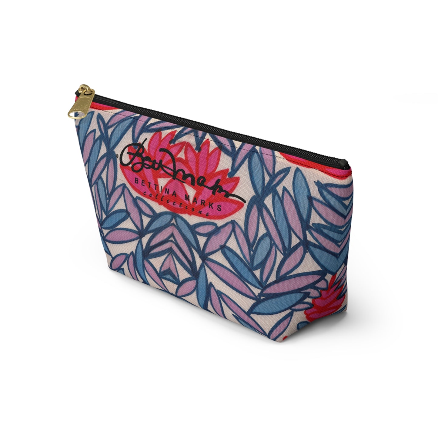 Pink Lotus Flowers Accessory Pouch w T-bottom