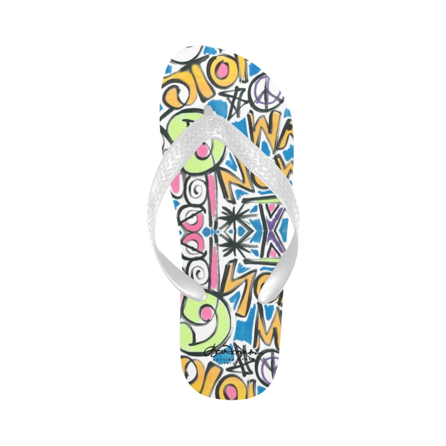 Stop War Now Graffiti Flip Flops for Men/Women