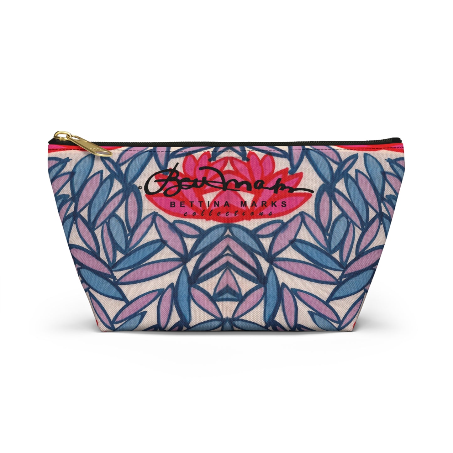 Pink Lotus Flowers Accessory Pouch w T-bottom