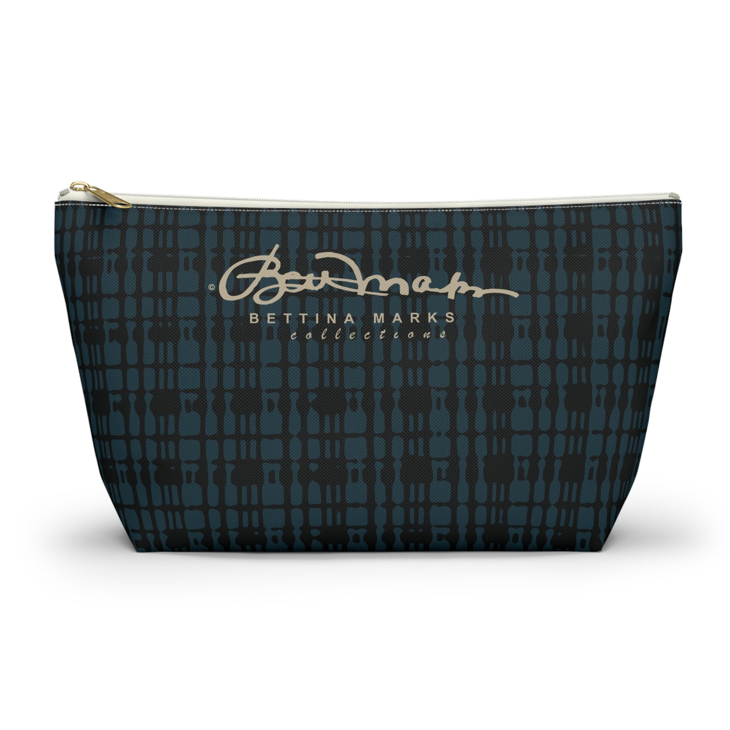 Twilight Teal Plaid Accessory Pouch w T-bottom