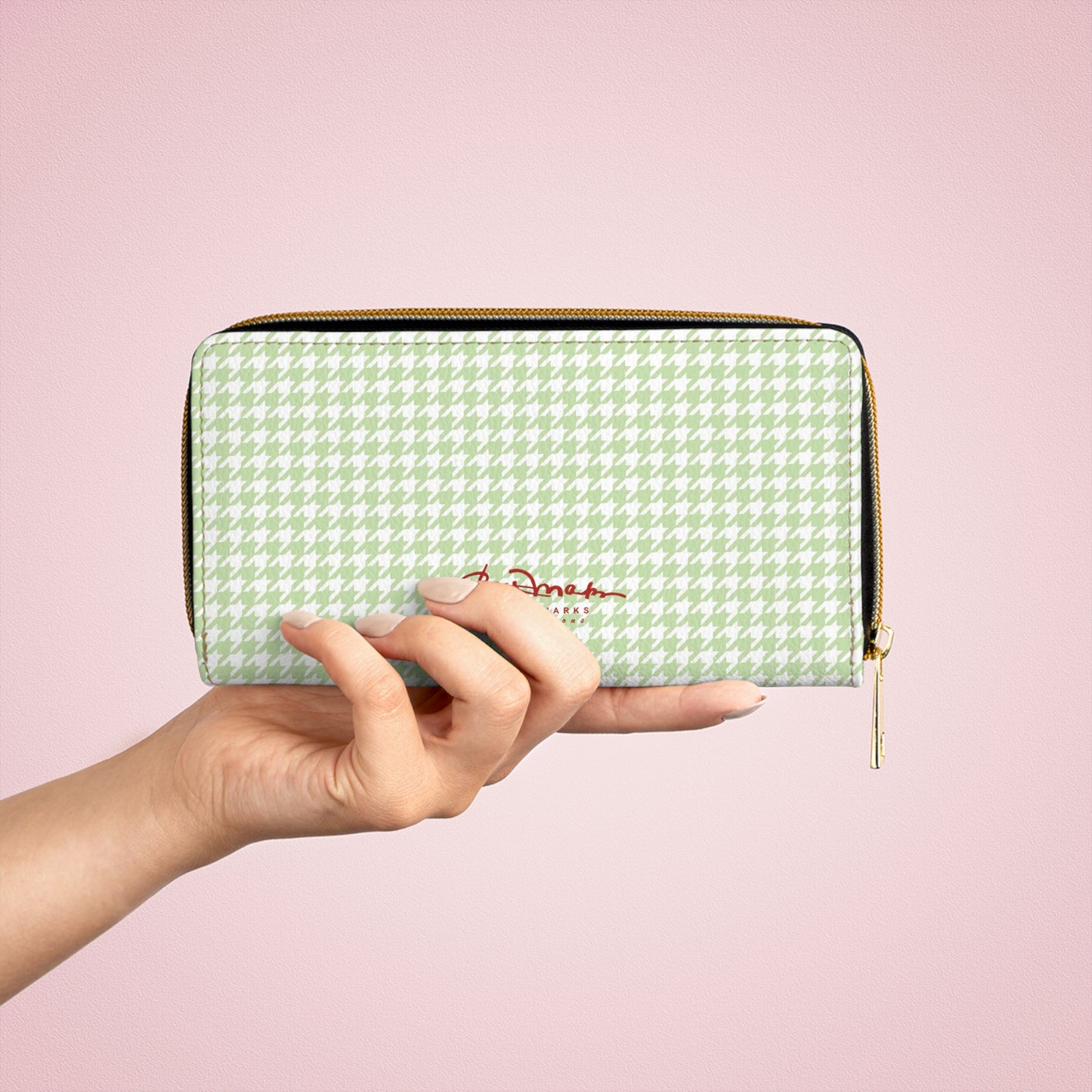 Butterfly Houndstooth Zipper Wallet