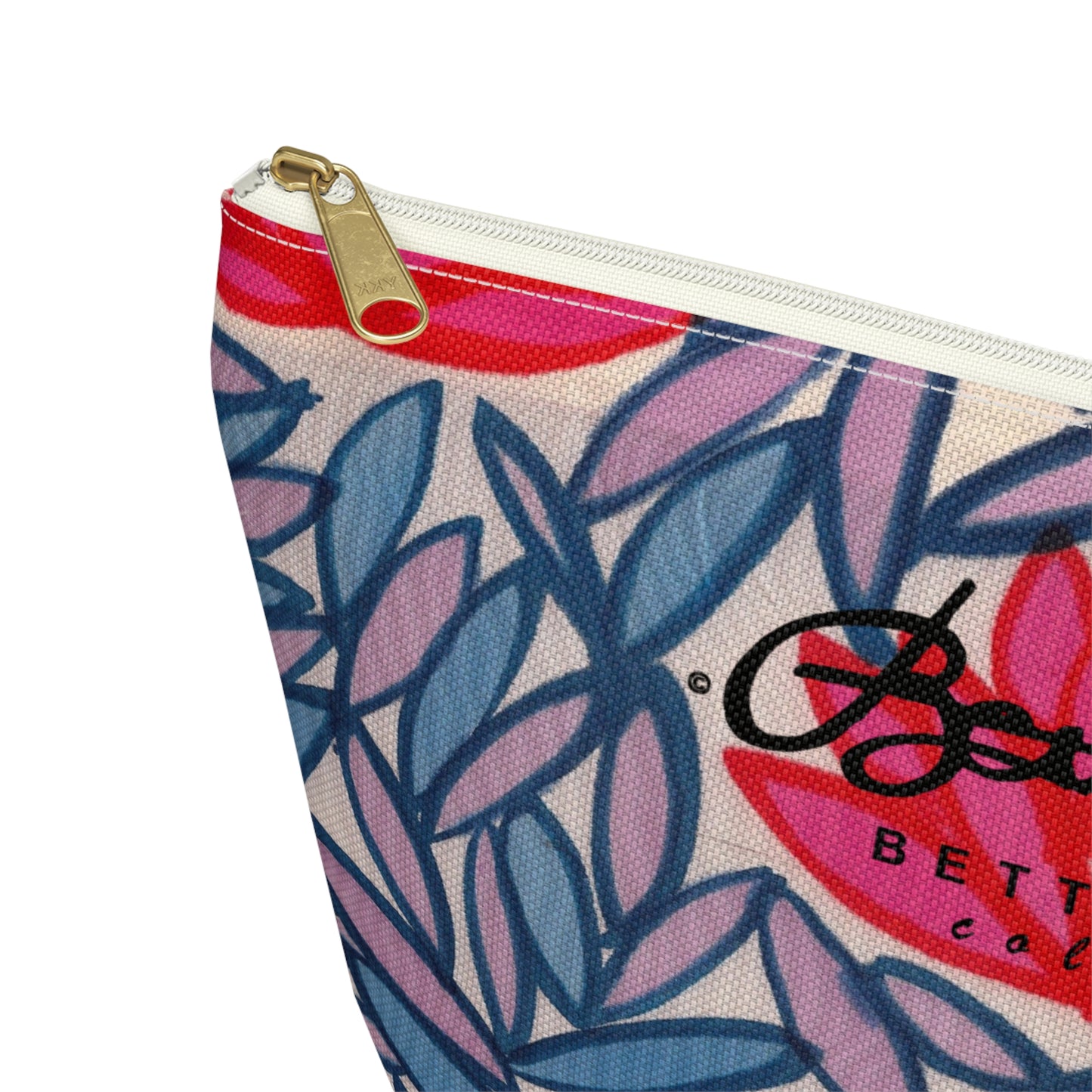 Pink Lotus Flowers Accessory Pouch w T-bottom