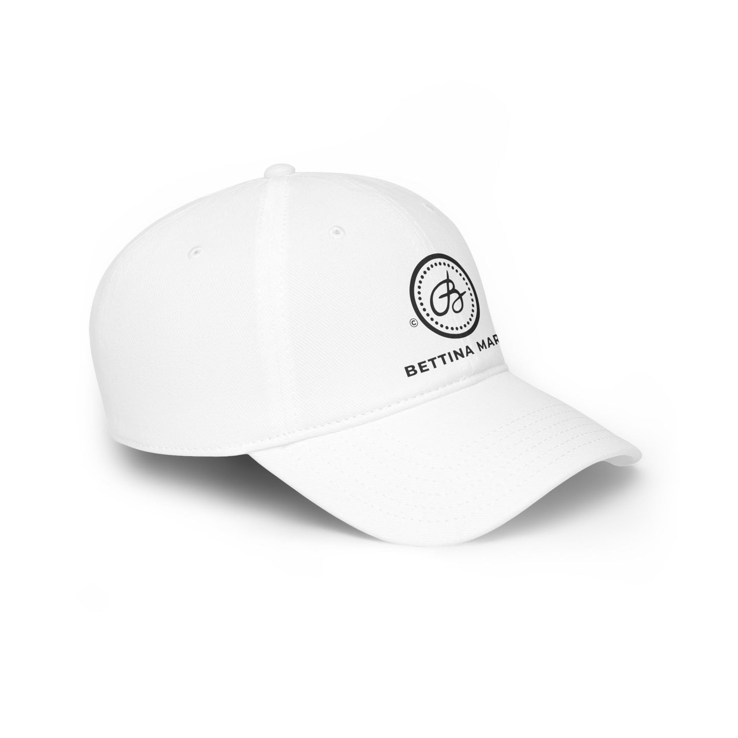 Black Low Profile Printed Logo Baseball Cap