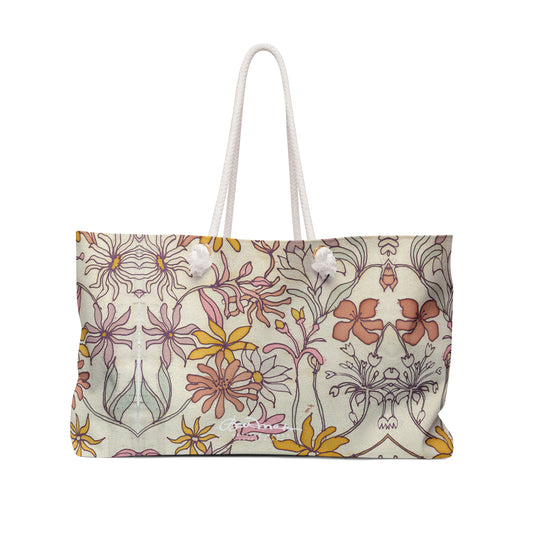 Vintage Pastel Floral Weekender Bag