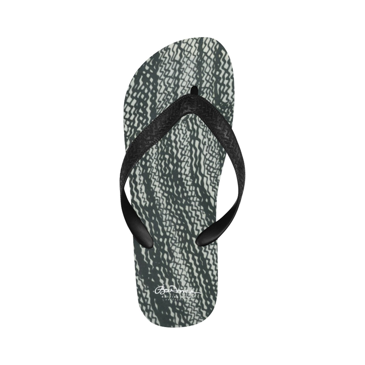 Tire Scribbles Flip Flops for Men/Women