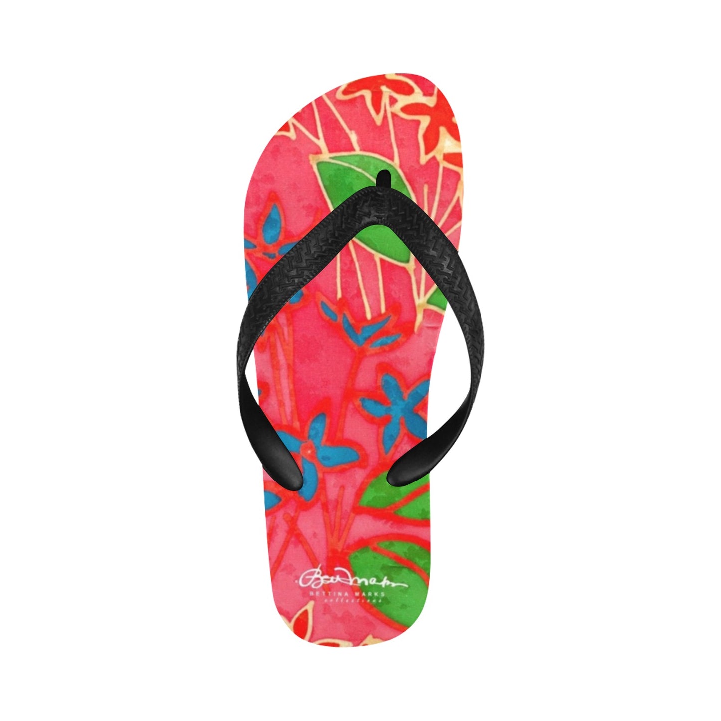 Hand Painted Tropical Leaves Flip Flops for Men/Women