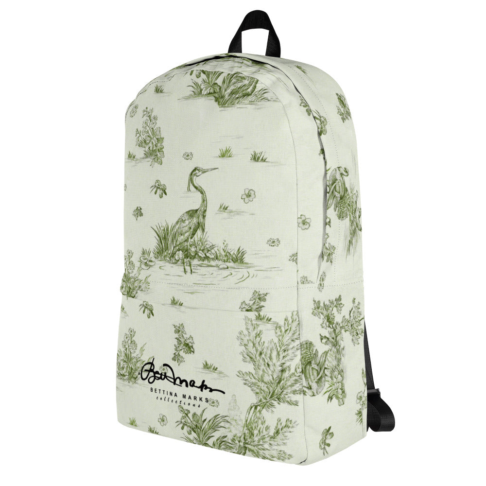 Toiles de Jouy tree Hugging Forest Green Backpack