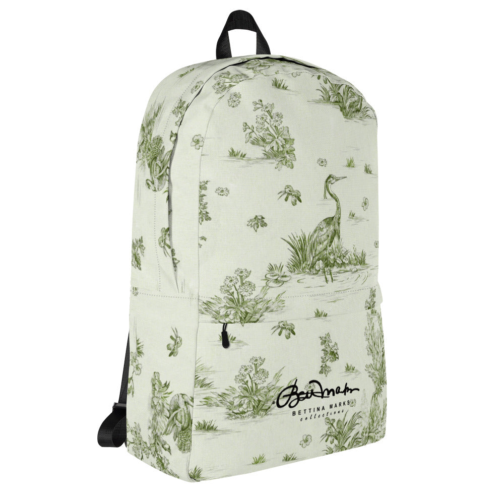 Toiles de Jouy tree Hugging Forest Green Backpack