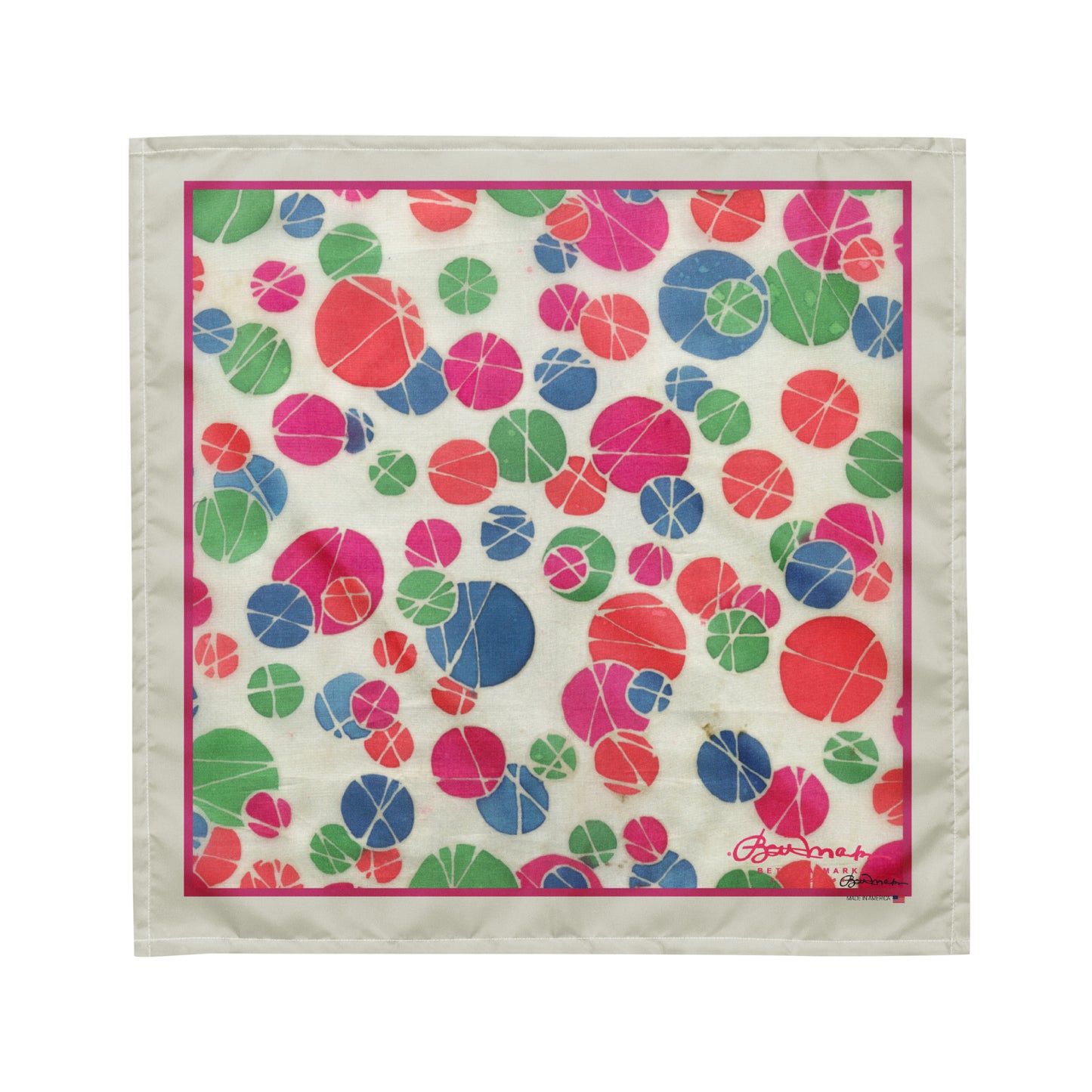 Pastel Dots on White Head Scarf Bandana