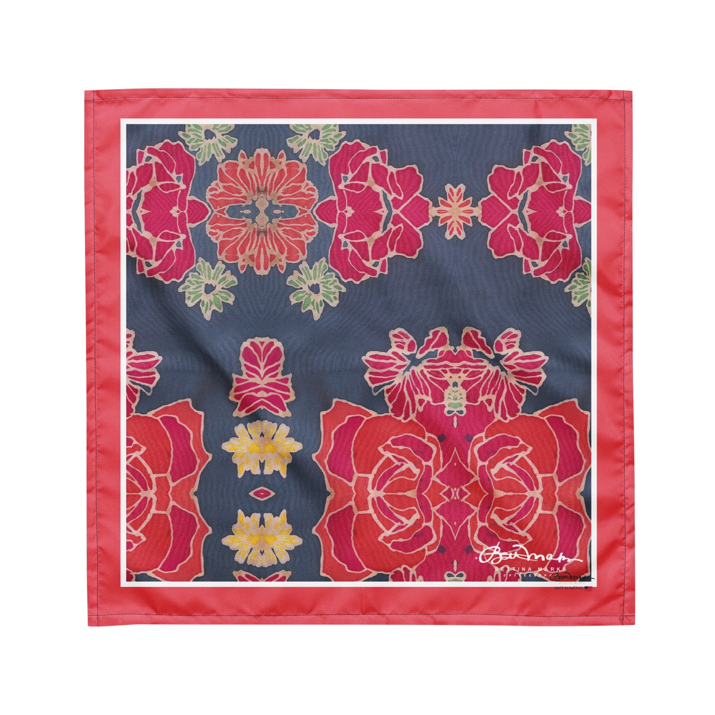 Floral Denim Head Scarf Bandana