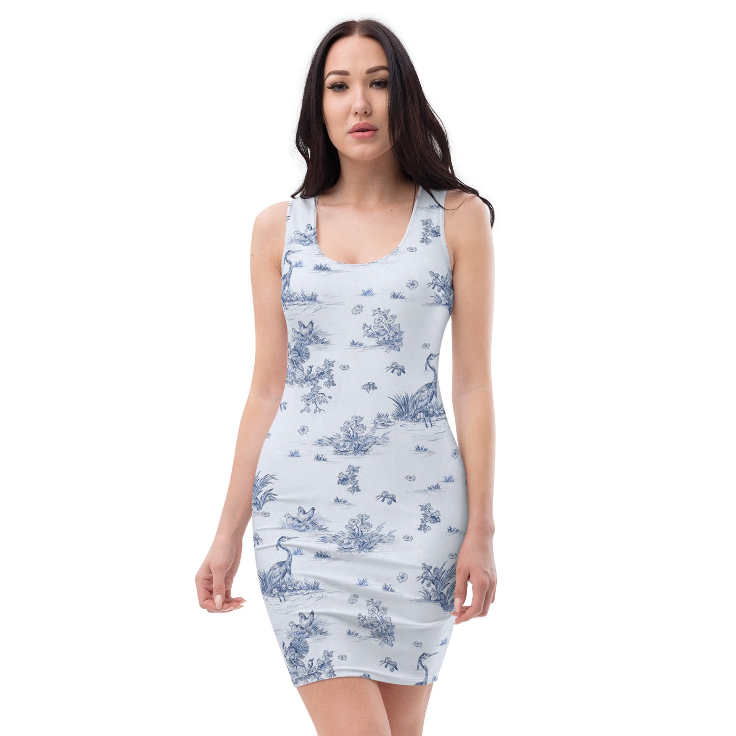 Toiles de Jouy Harmony Blue Fitted Tank Dress