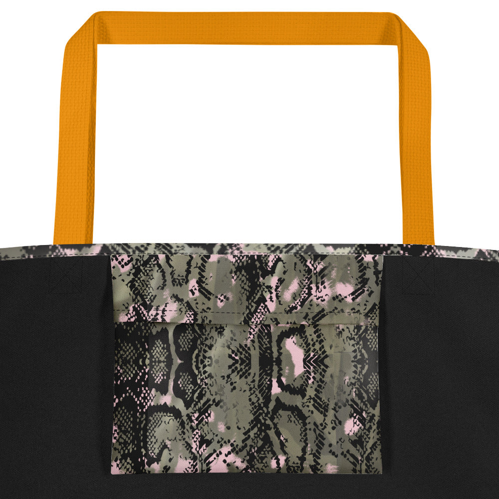 Pink Snake Skin Teacher Tote Bag
