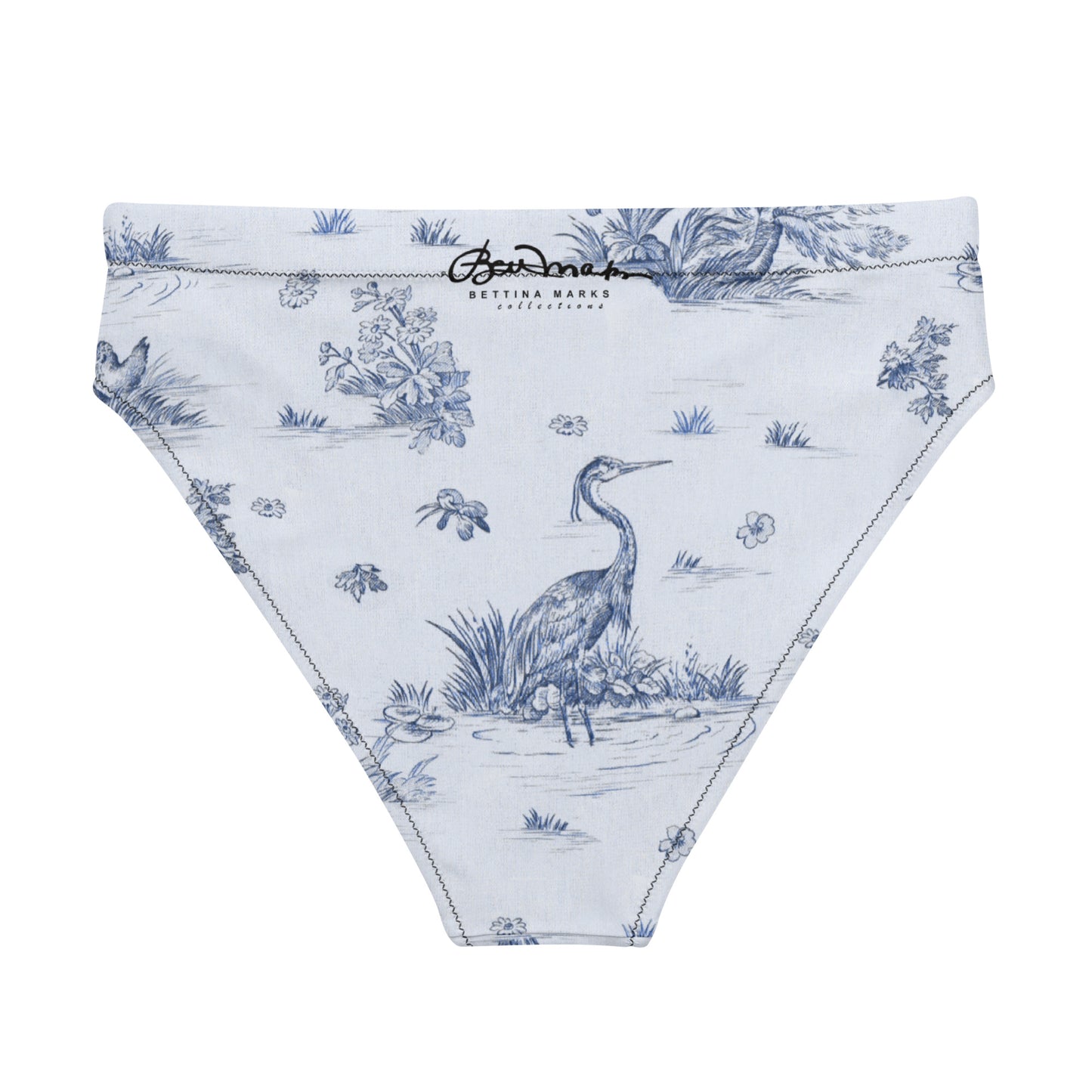 Toiles de Jouy Harmony Blue Recycled high-waisted bikini bottom