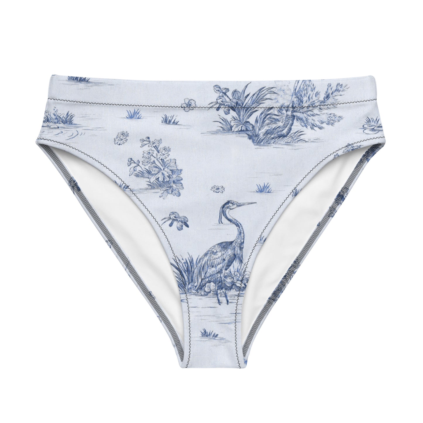 Toiles de Jouy Harmony Blue Recycled high-waisted bikini bottom